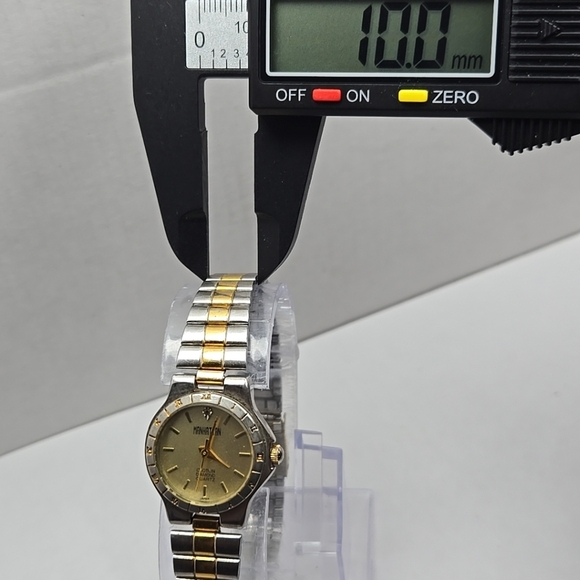 Vintage Manhattan By Croton Watch Diamond Gold Silver Two Tone 24mm New Battery - Picture 5 of 9